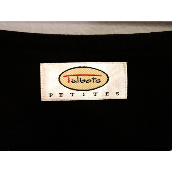 Talbots Skirt Petites 8P Black Stretch Knit Flare Knee Length Career Vintage - Picture 3 of 10